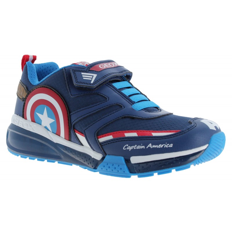 Geox J35FEC J Bayonyc Captain America trainers in navy red